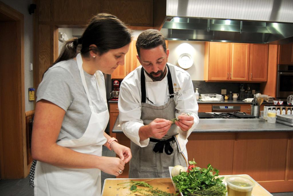 Calli and Chef in the Learning Kitchen