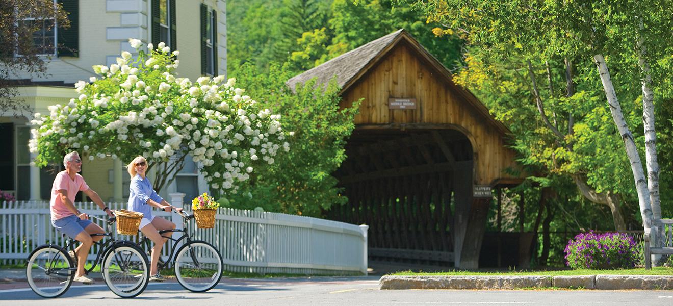 Resort guests biking around Woodstock, VT