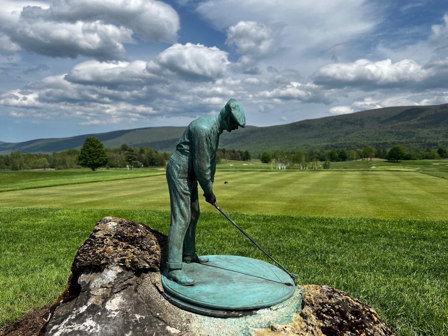Francis Quimet statue at Ekwanok Country Club