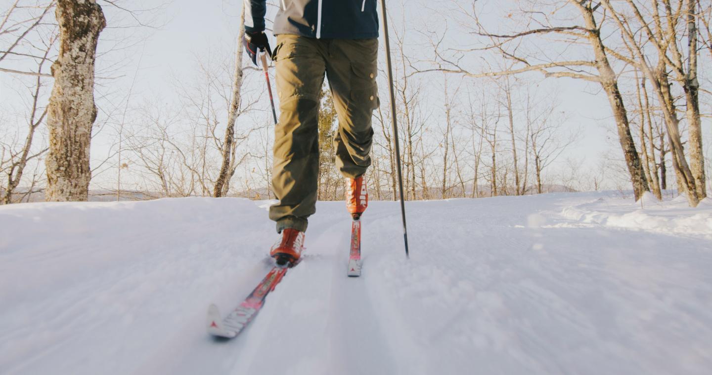 Nordic Skis on groomed trail