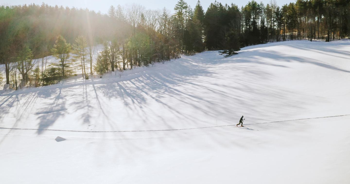 Nordic Skier in snowy field
