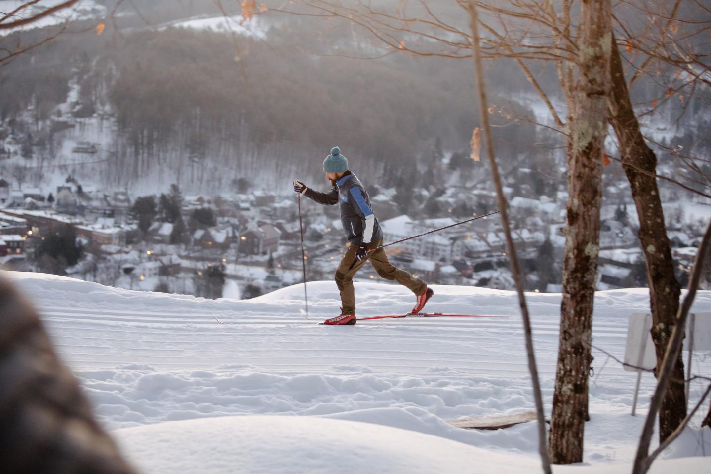 Skier on Mt Tom