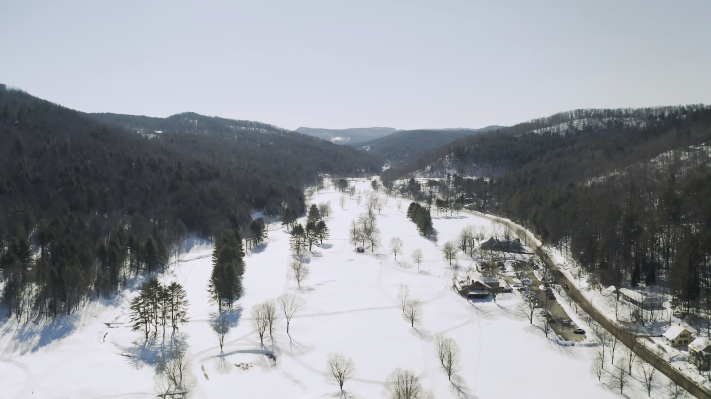 Aerial view of Woodstock Nordic Center Lodge & Retail shop
