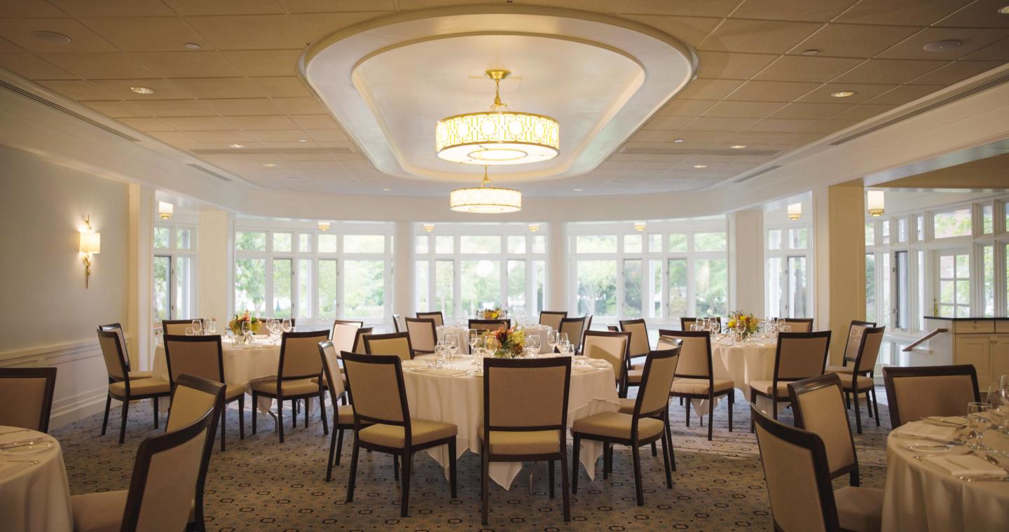 Event dinner set up in the Rockefeller Room