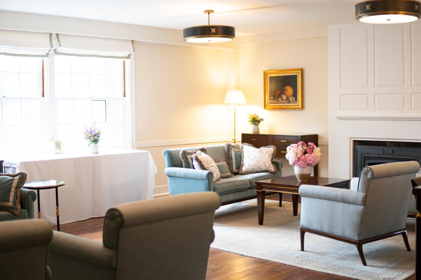 Billings Parlor Event Space set with couches and chairs