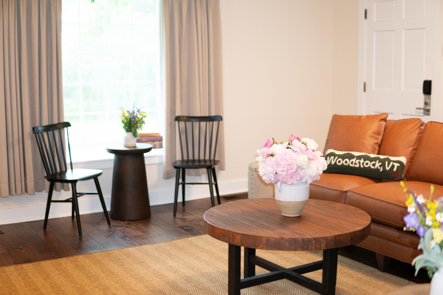 Morgan House Family Room with leather couch