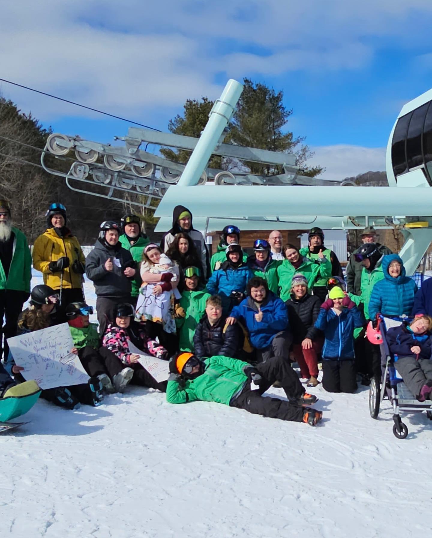 Vermont Adaptive ski group at Saskadena Six