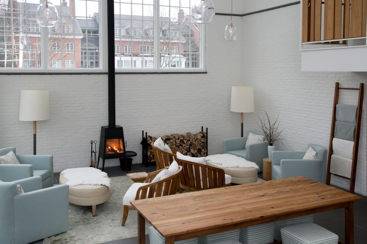 The Woodstock Inn & Resort Spa Great Room with woodstove