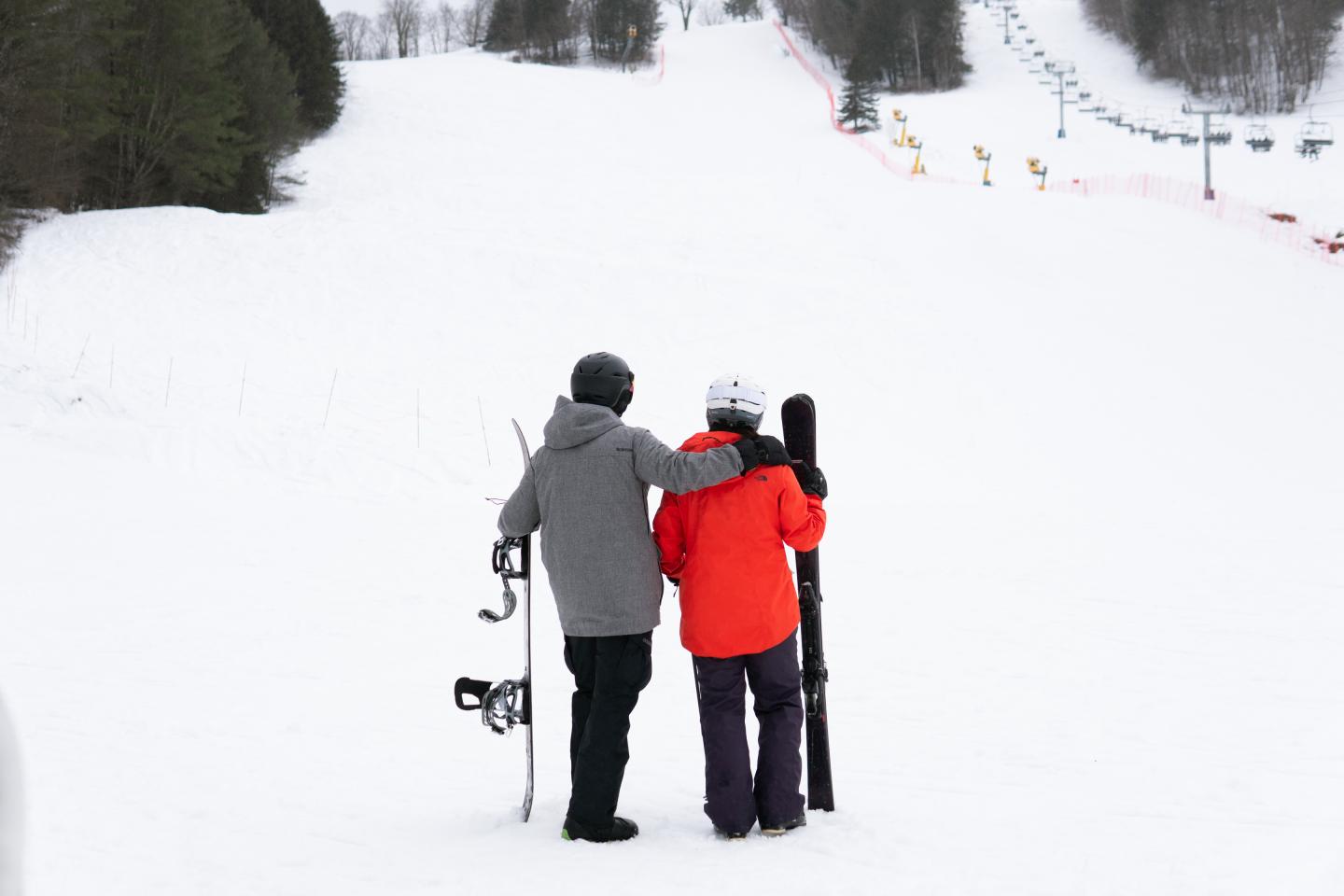 Couple in front of the face at Saskadena Six