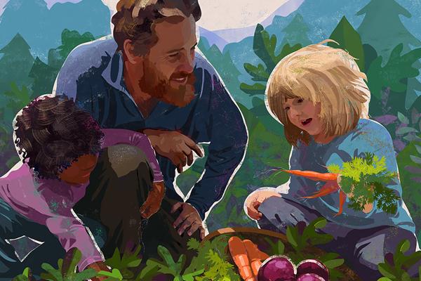 Portrait by local artist as part of Billings Farm "Portraits of Resilience" exhibition