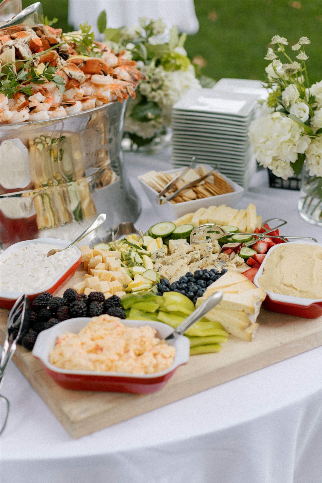 Culinary spread at wedding reception