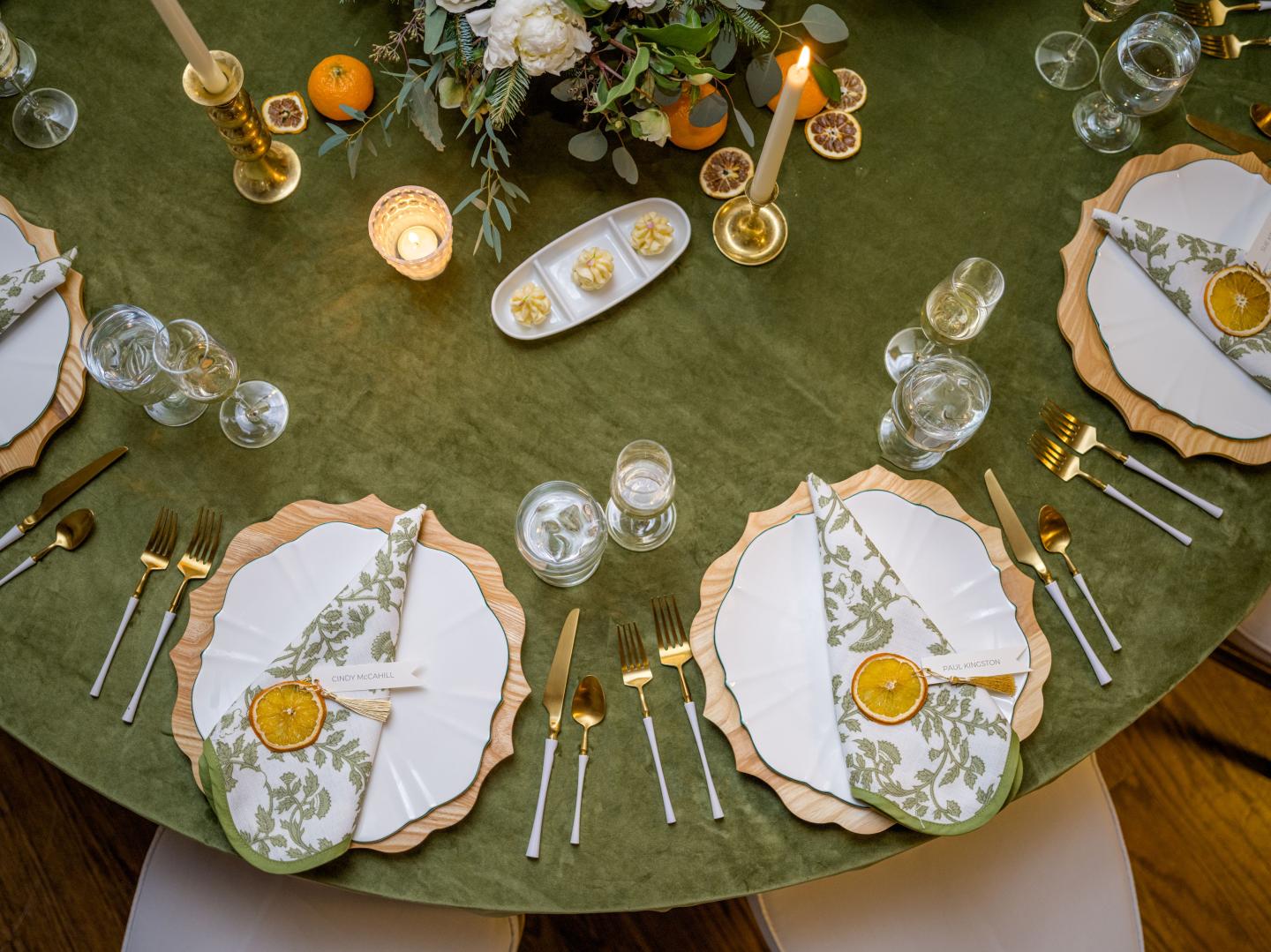Wedding reception place setting