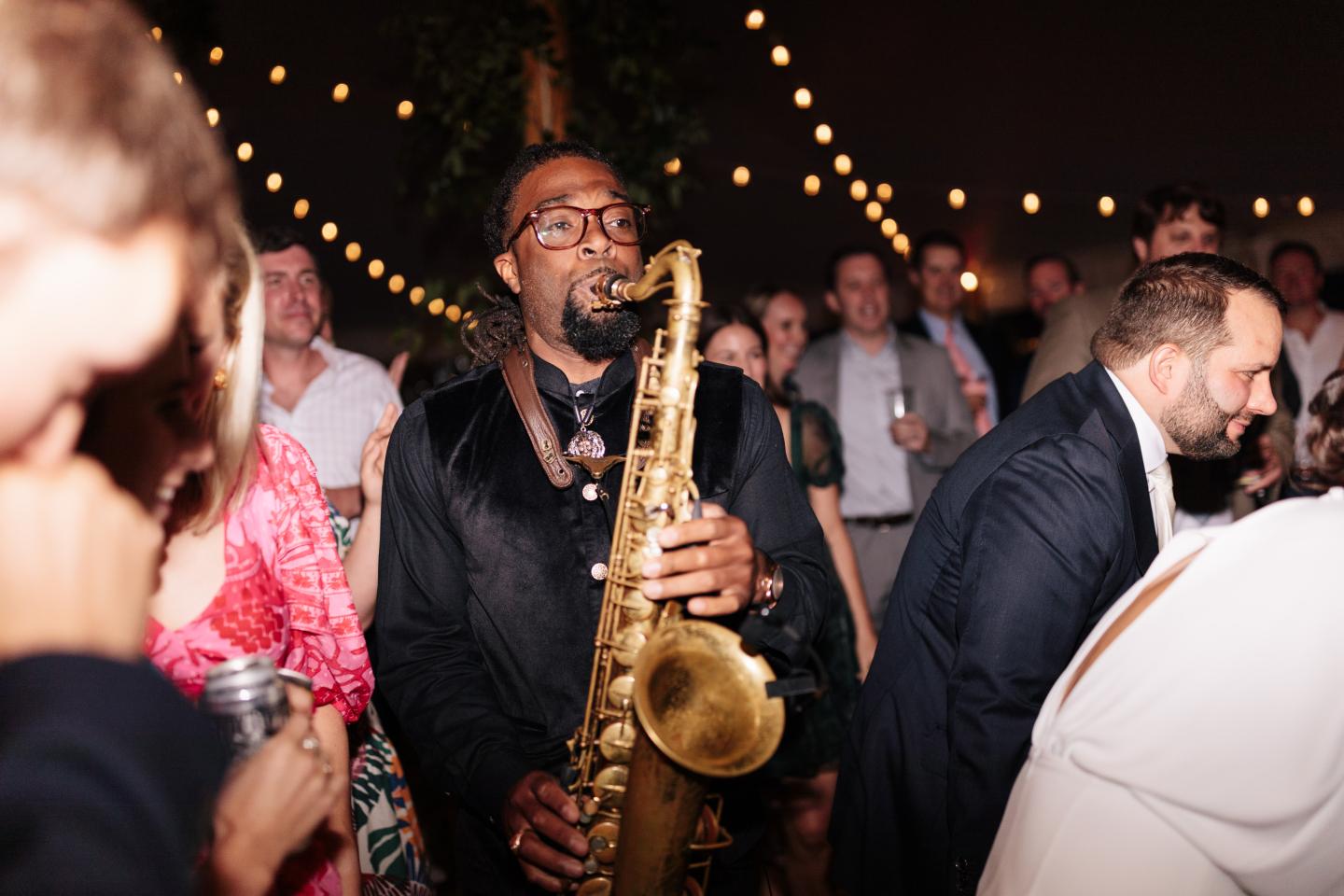 Musician at a wedding reception