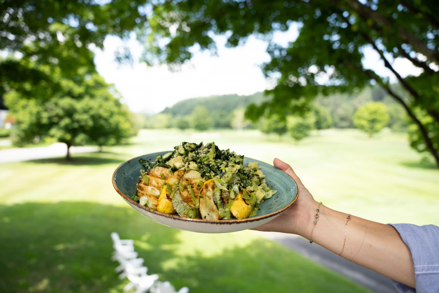 Power Bowl with the golf course in the background