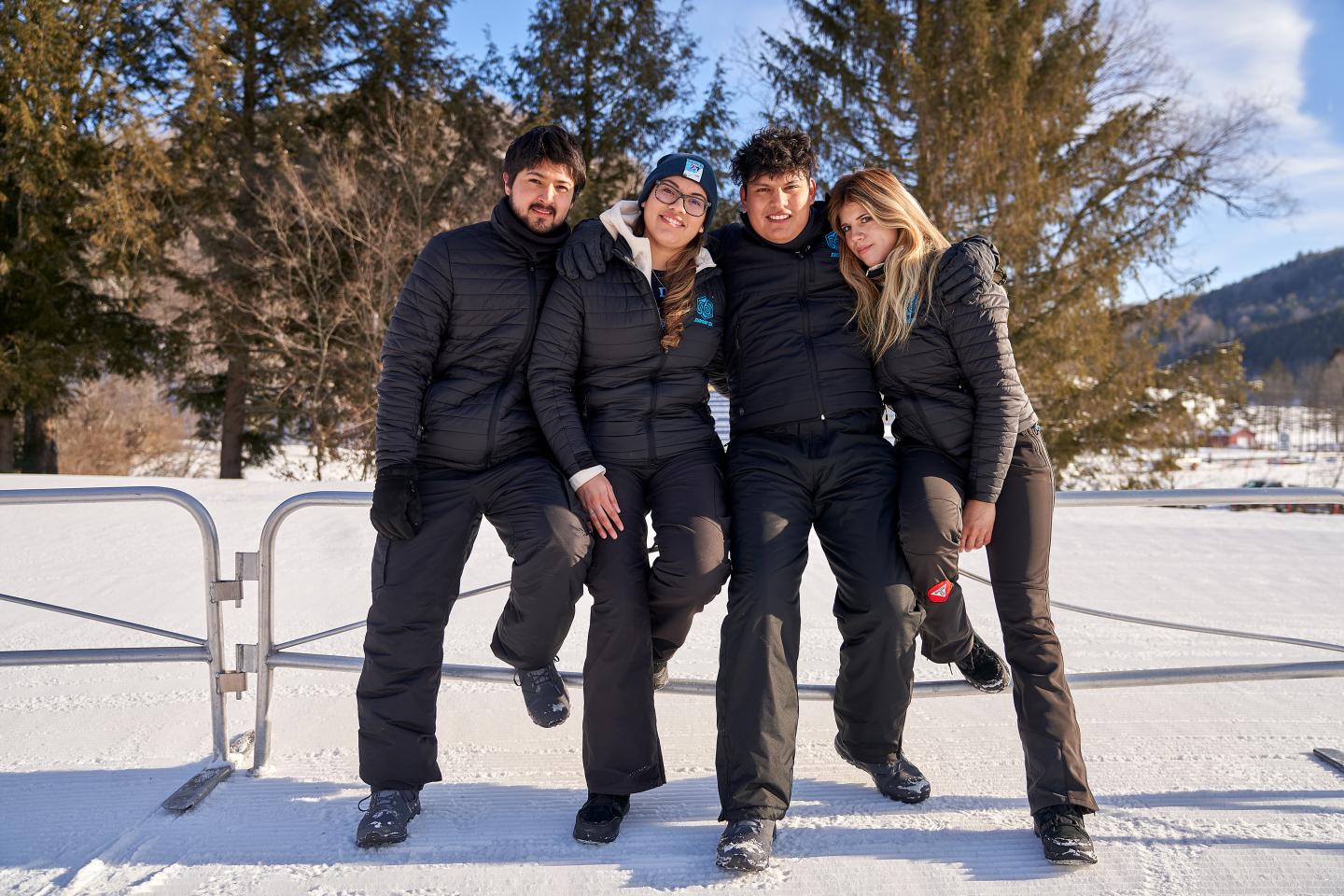 Team members sitting together