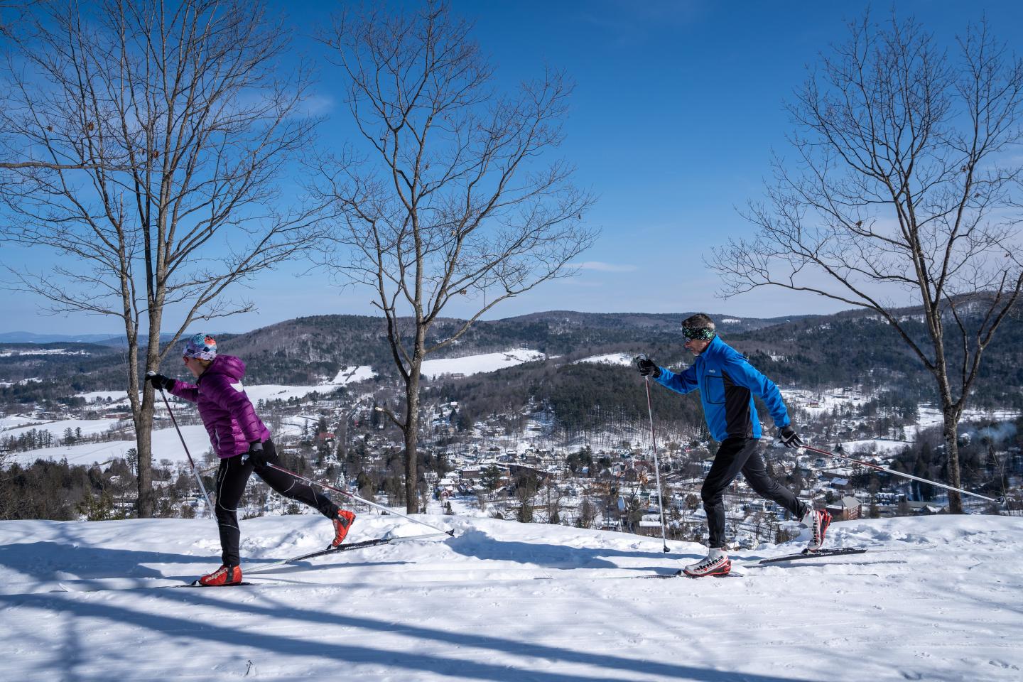 Cross Country Skiers on Mt. Tom