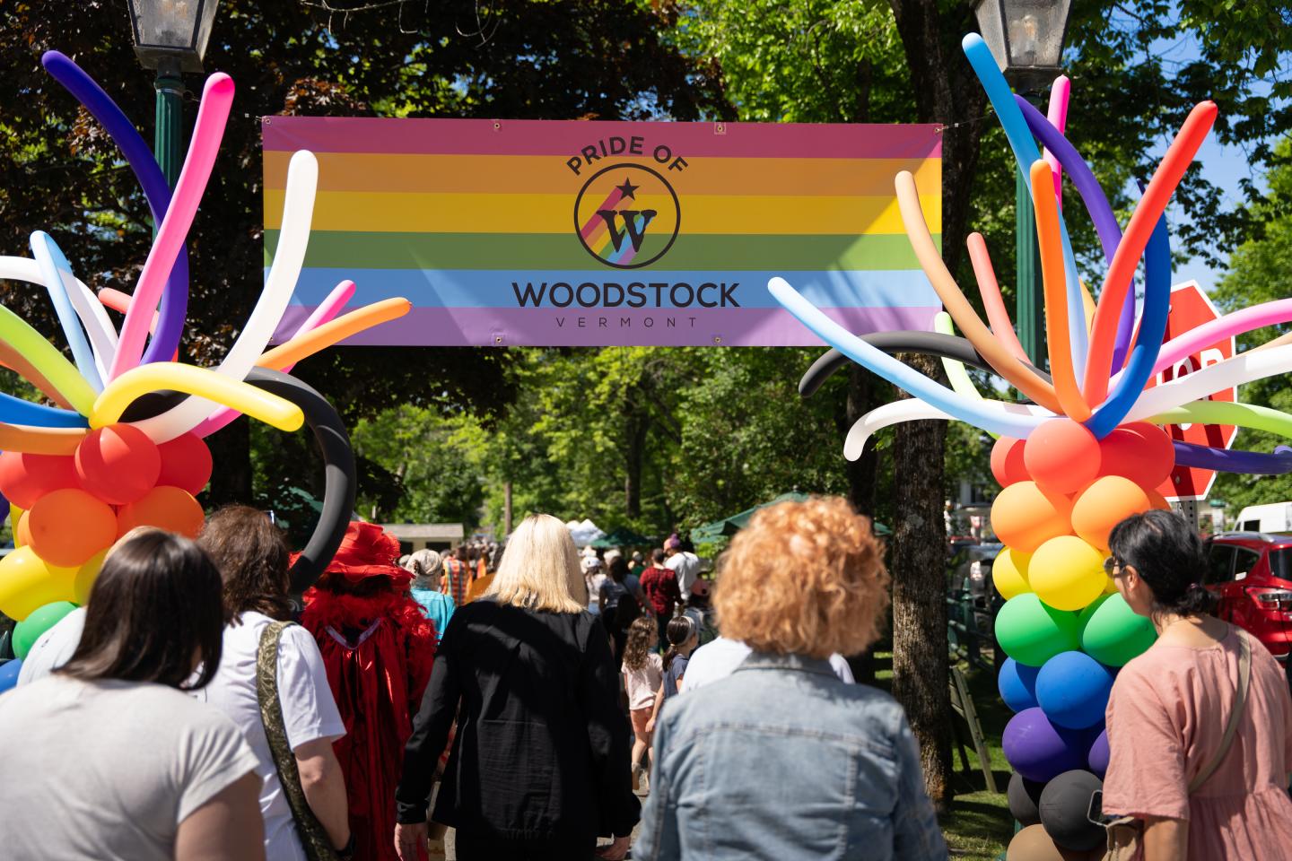 Rainbow Banner with Pride of Woodstock Logo