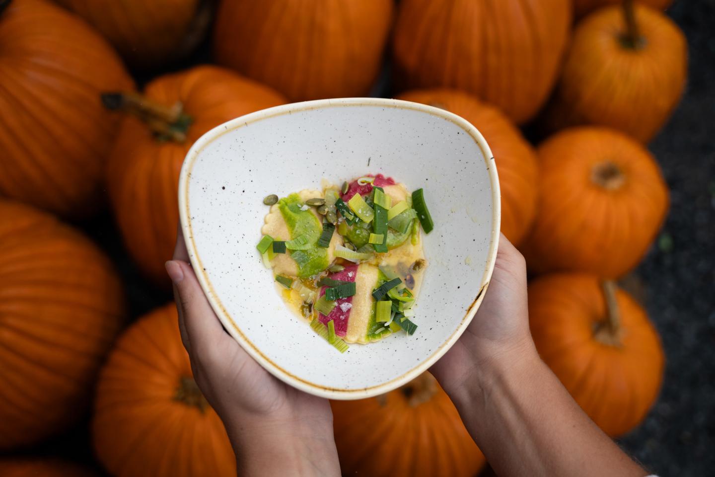 Bowl of fresh ravioli