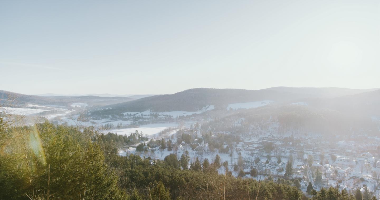 Woodstock Vermont winter view