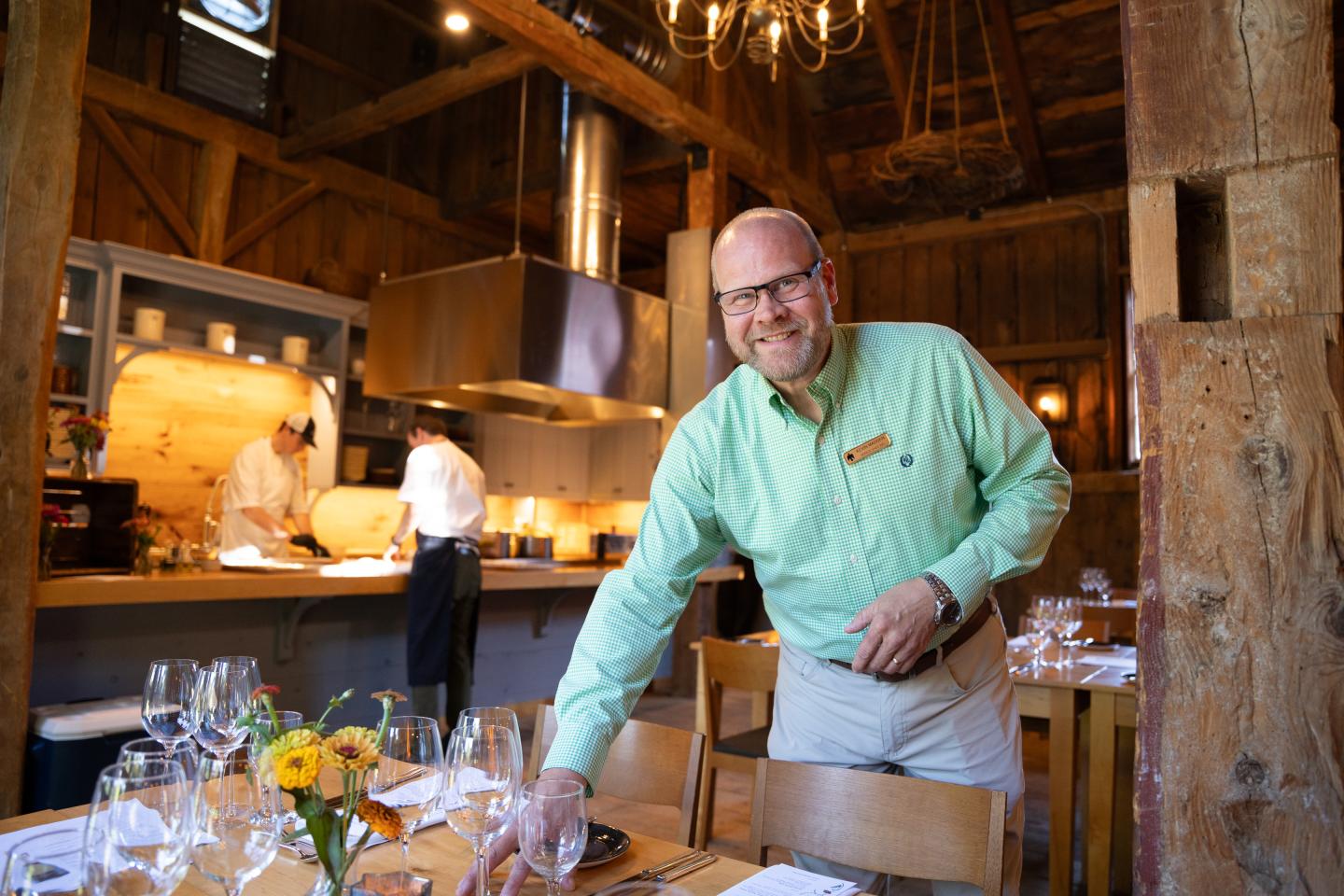 Friendly banquet staff at the Red Barn Dinners