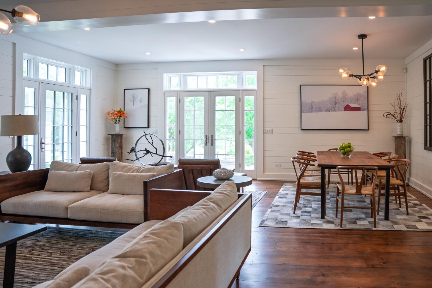 The Family Room with French Doors to the Outdoor Patio