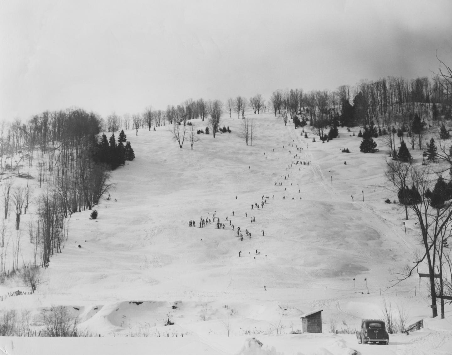 Skiers on a Suicide Six